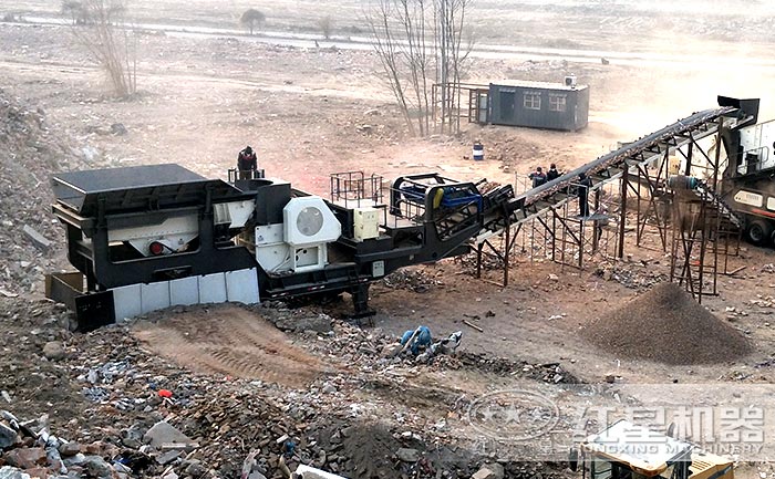 紅星移動石子破碎機設備生產(chǎn)現(xiàn)場