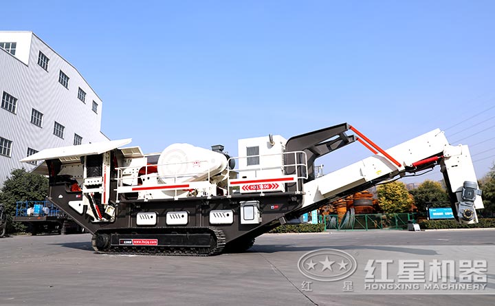 建筑垃圾移動破碎站設(shè)備實拍（履帶式）