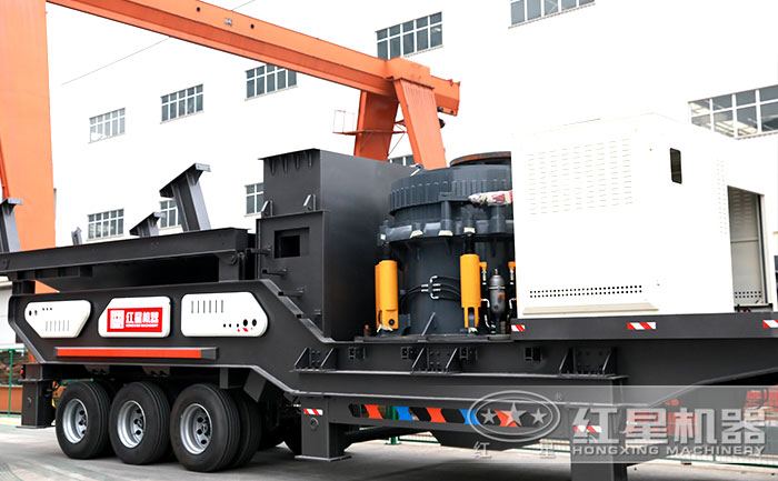 輪胎式移動圓錐破碎機設備實拍