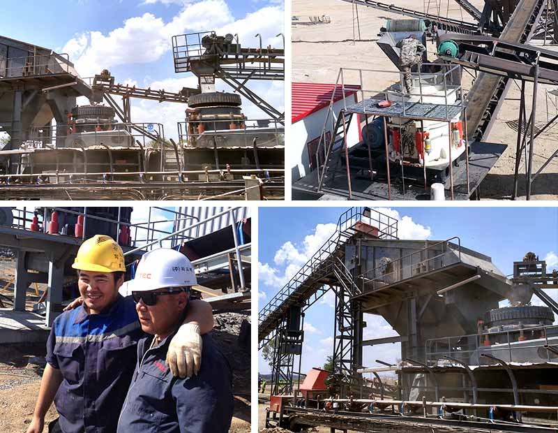 河南紅星石灰石圓錐破碎機作業現場