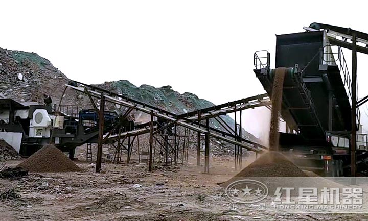 建筑垃圾破碎現場