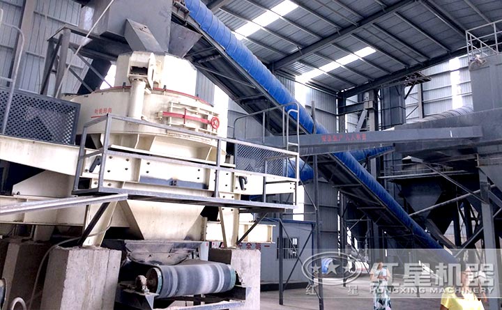 河卵石制砂機(jī)設(shè)備現(xiàn)場(chǎng)