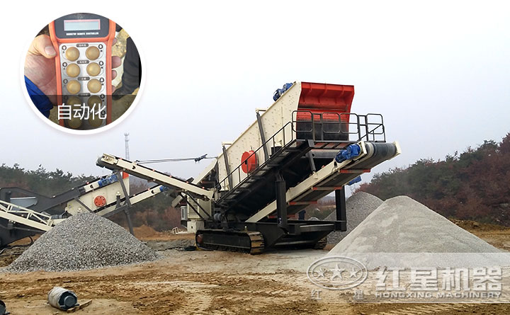 流動(dòng)磕沙機(jī)現(xiàn)場(chǎng)物料展示