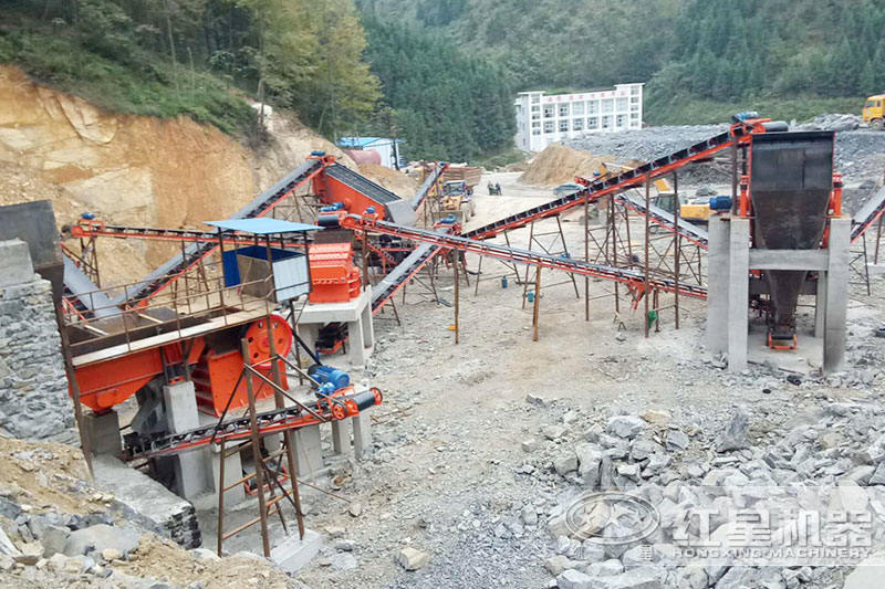 小型磕石子機器現場